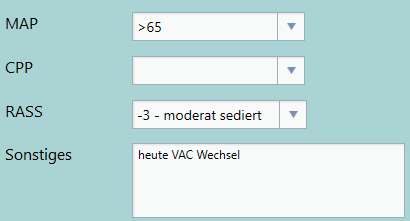 Tägliche Visiten-Vorschreibung: RASS